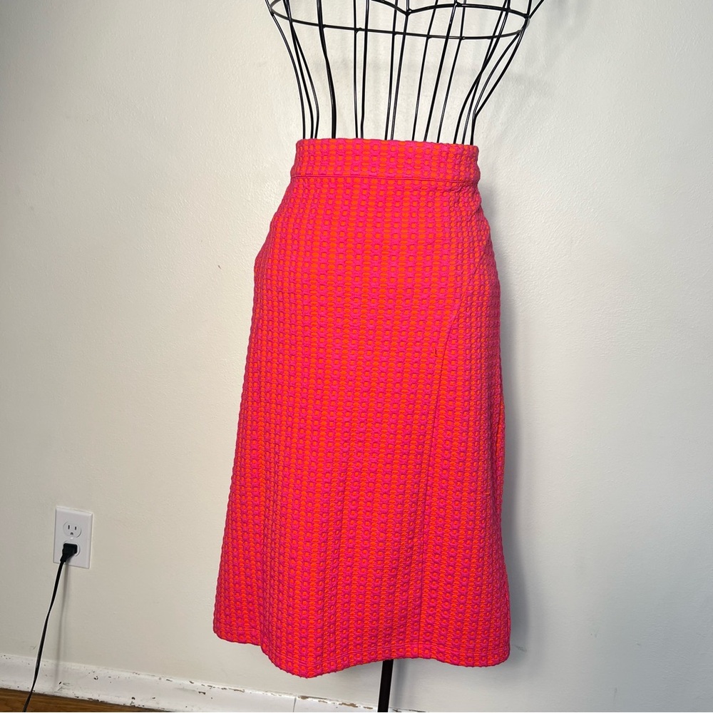Maeve Vibrant‎ Pink textured knit pencil Skirt size Large